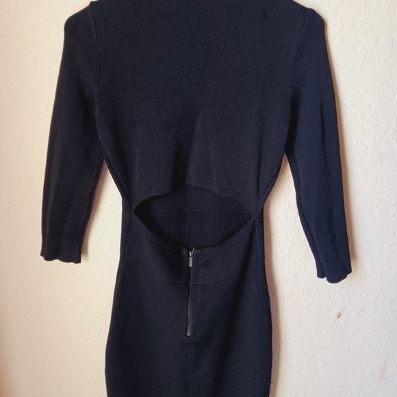 Black Rachel Roy midi dress with open back cut out. - Picture 6 of 8